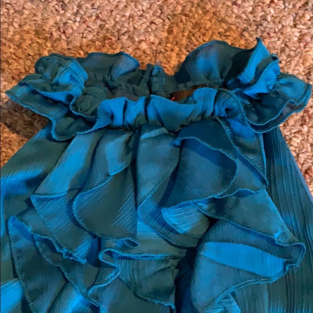 Blue Ruffled Blouse - Picture 3 of 4